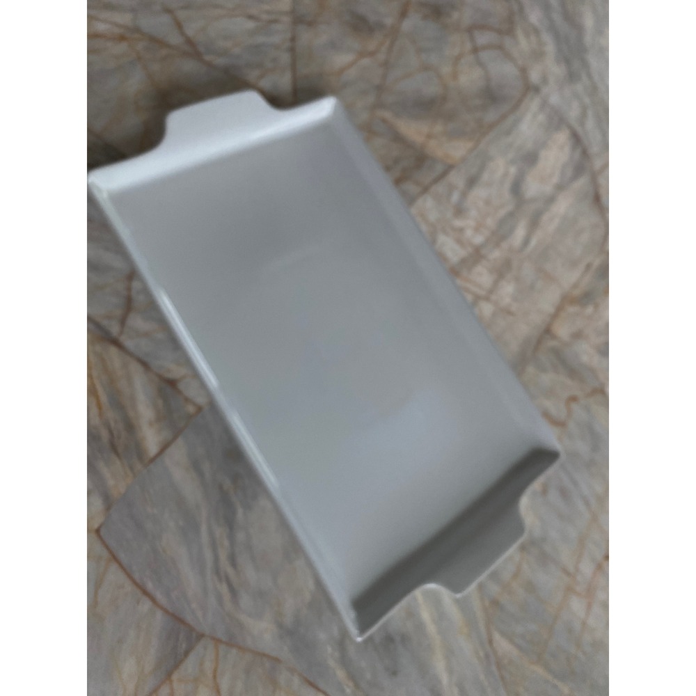 Maison Blanc White Porcelain Rectangular Serving Platter with Handles 11x6.5 - Picture 2 of 10